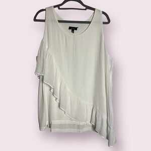 ALYX White Asymmetrical Layered Sleeveless Blouse XXL